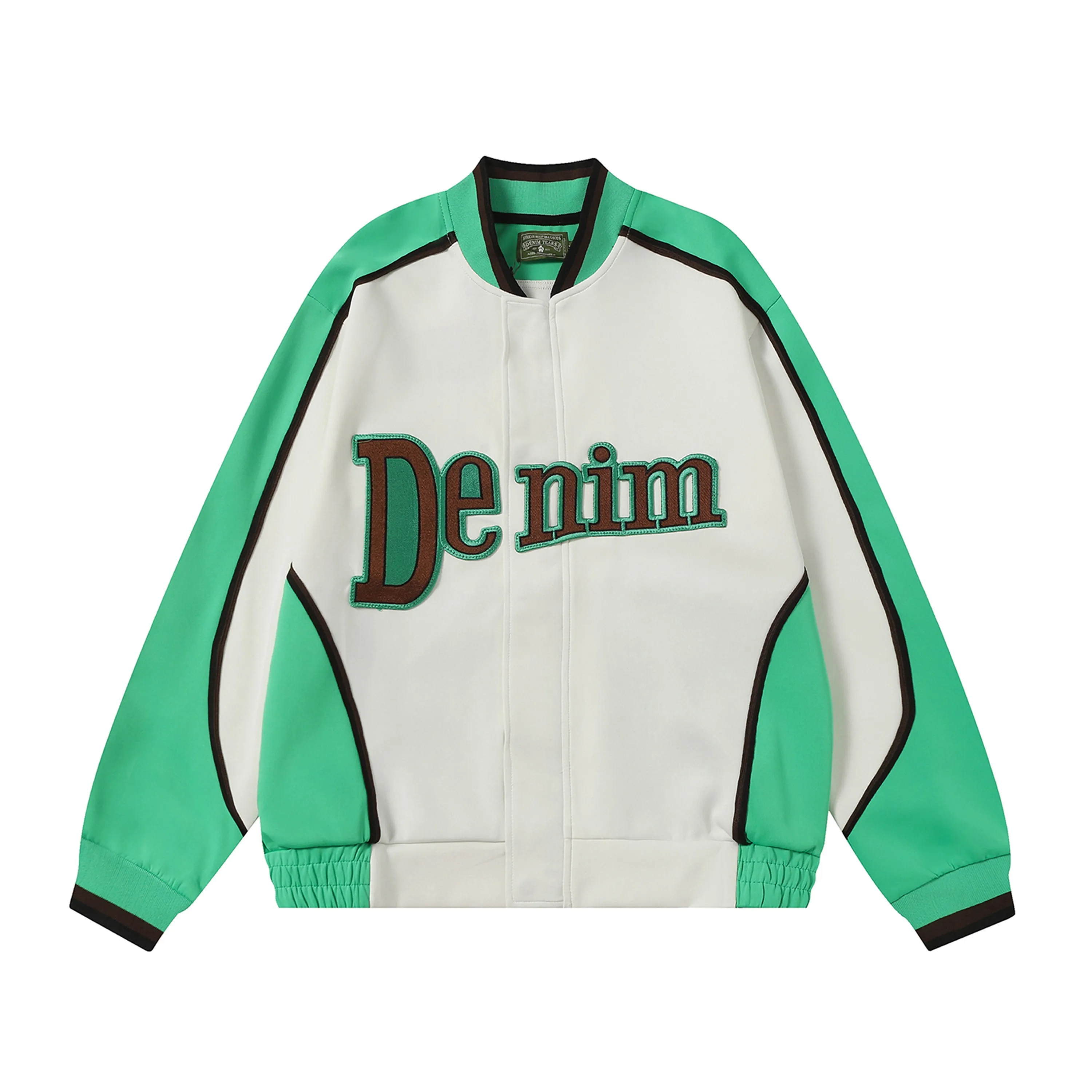 P226 2208# DENIM TEARS kapok European and American trendy brand high-quality air layer casual jacket suit. Fabric weight 320 grams. Customized thread dyeing with consistent color. Color Gray Green Size S-XL